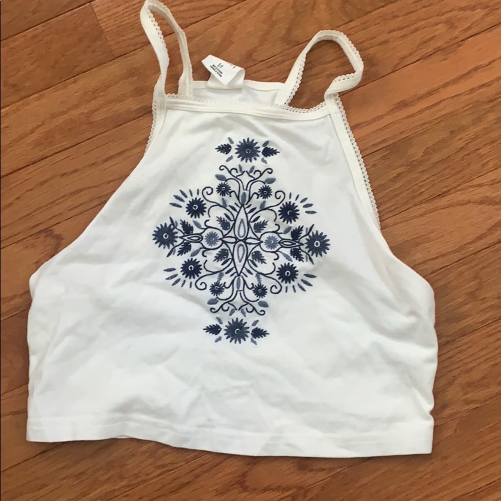 H&M Tokyo darling boho crop halter top